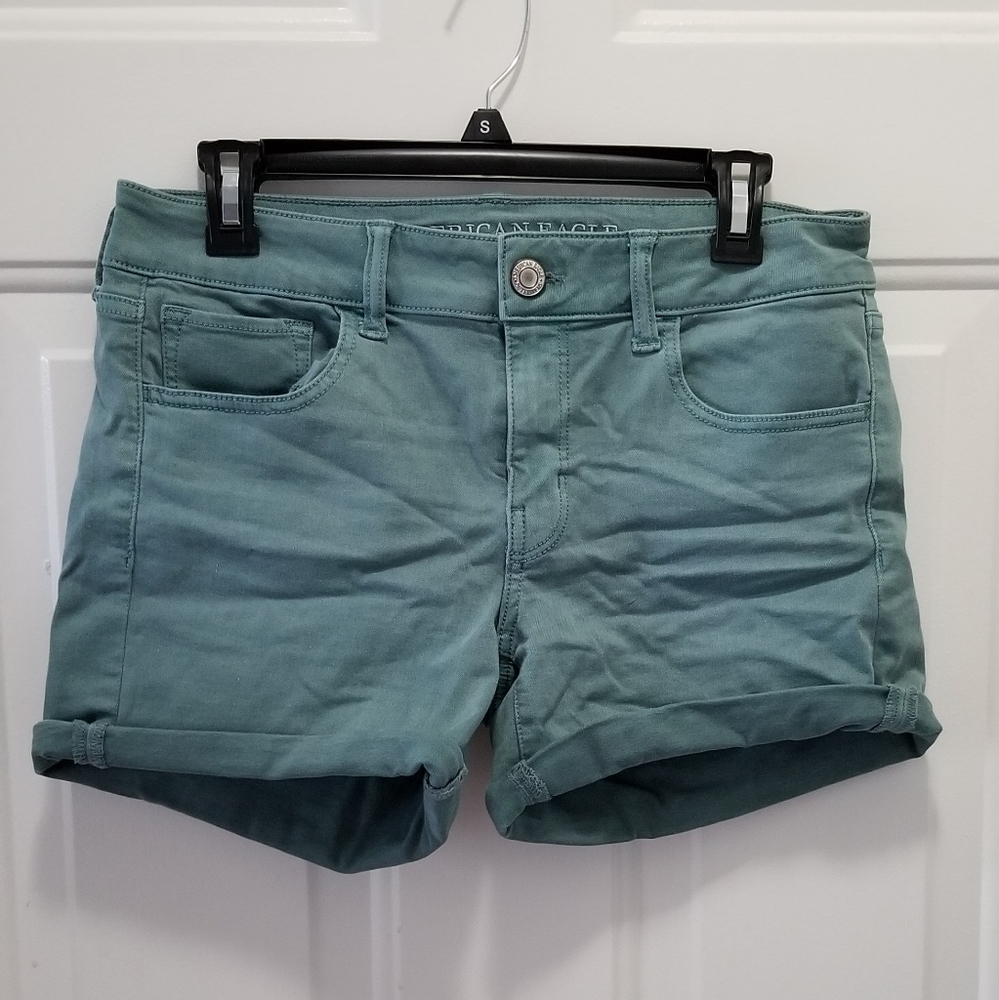 Blue American Eagle Midi Shorts